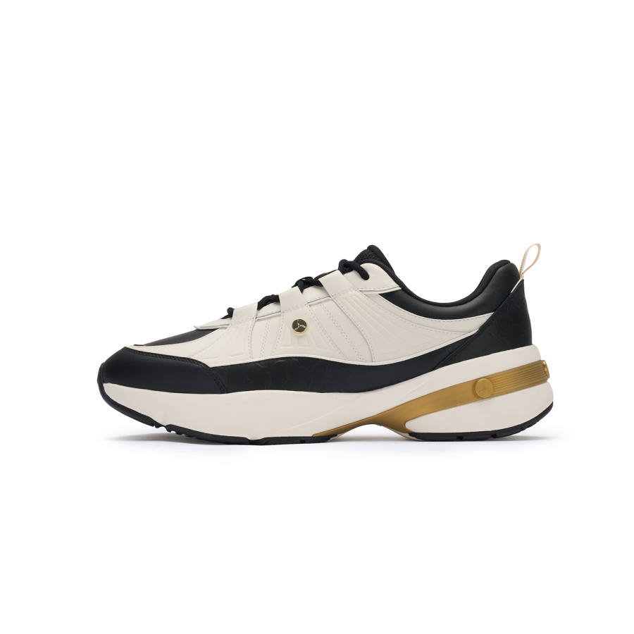 LI-NING 1990 LI NING 1990 Wear resistant And Lightweight Low top Casual Shoes Women's Beige Black