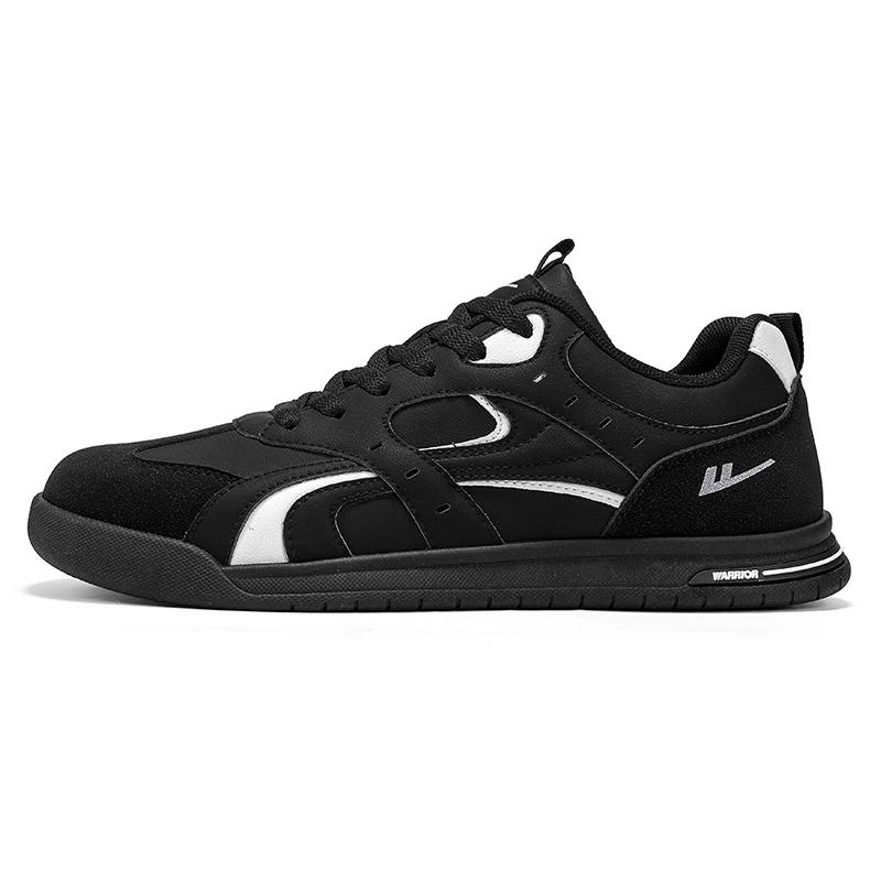Warrior Abrasion Resistant Lightweight Slip Resistant Low top Skateboard Shoes Men's Black