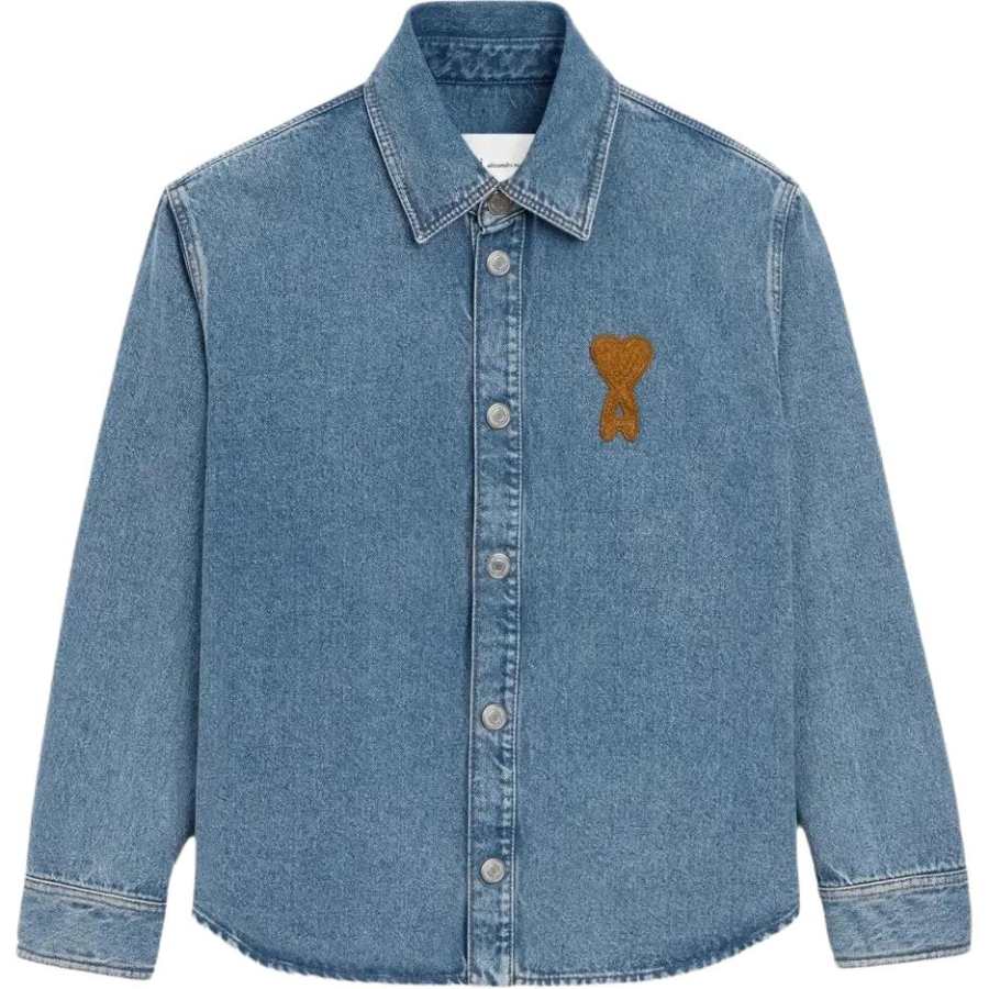 Amiparis Ami De Coeur denim logo overshirt