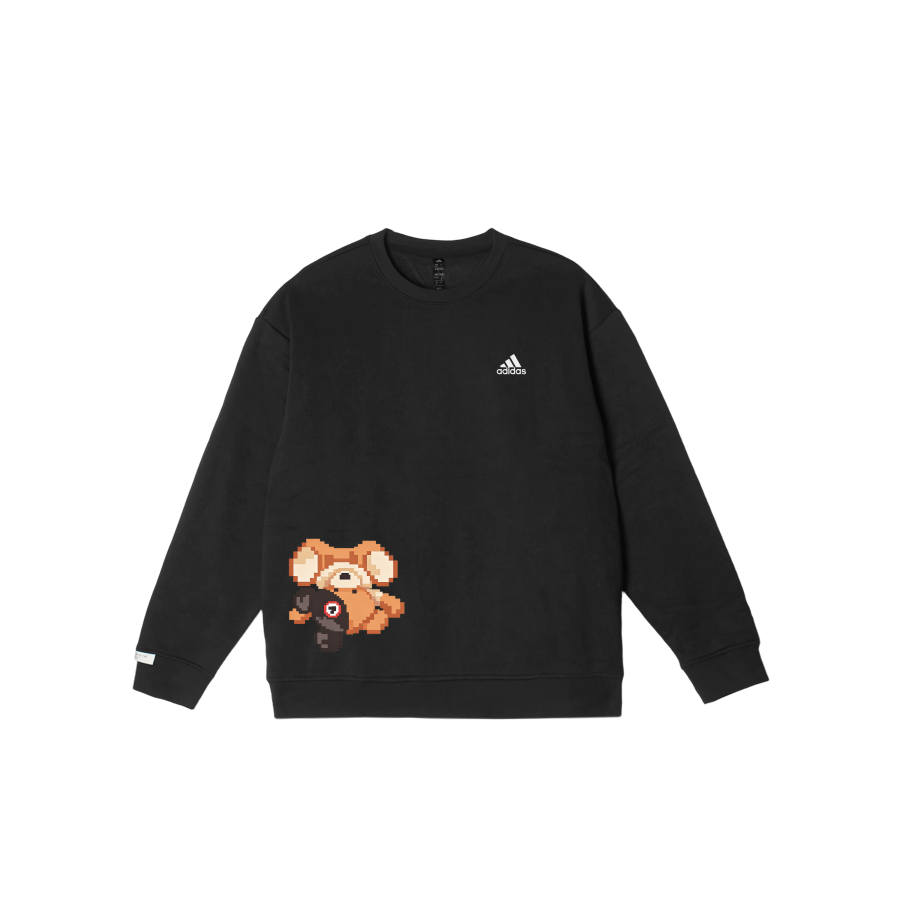 Adidas Adidas LABEL Sweatshirts Unisex Black Crew Neck Moderate Regular