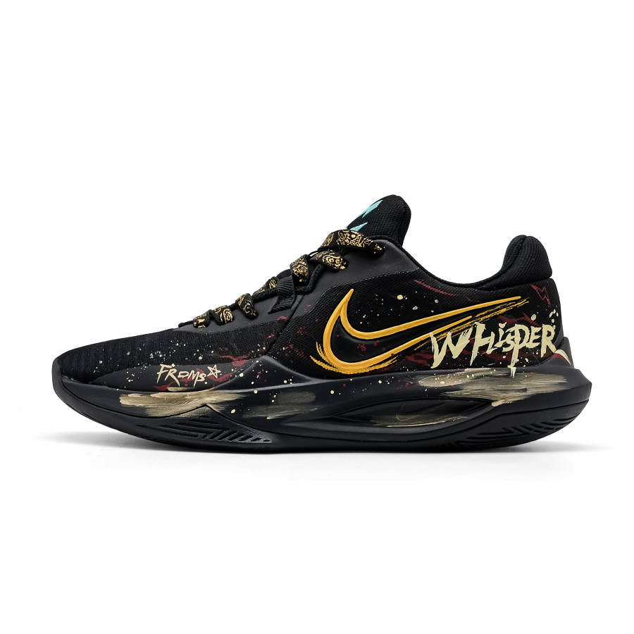 Nike Nike Precision 6 Cushioning Abrasion Resistant Basketball Shoes Unisex Black Gold