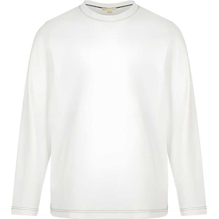 URBAN REVIVO T Shirts Men's White Crew Neck Straight Fit