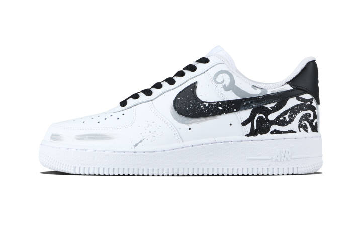 Nike Nike Air Force 1 Cloud Ink Cow Leather Abrasion Resistant Abrasion Resistant Low top Skateboard Shoes Unisex Black