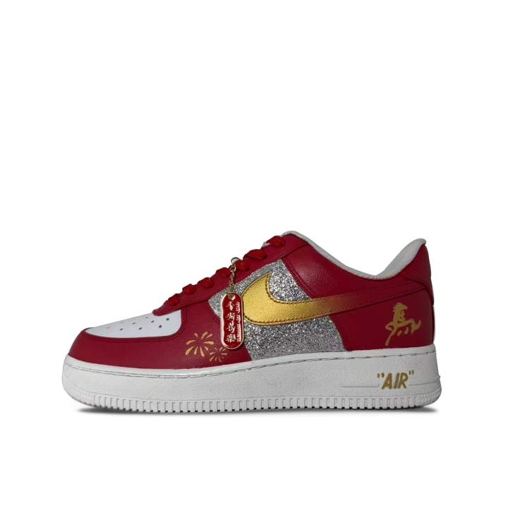 Nike Nike Air Force Golden Horse Welcomes Wealth Leather Abrasion Resistant Slip Resistant Low top Skateboard Shoes Men's