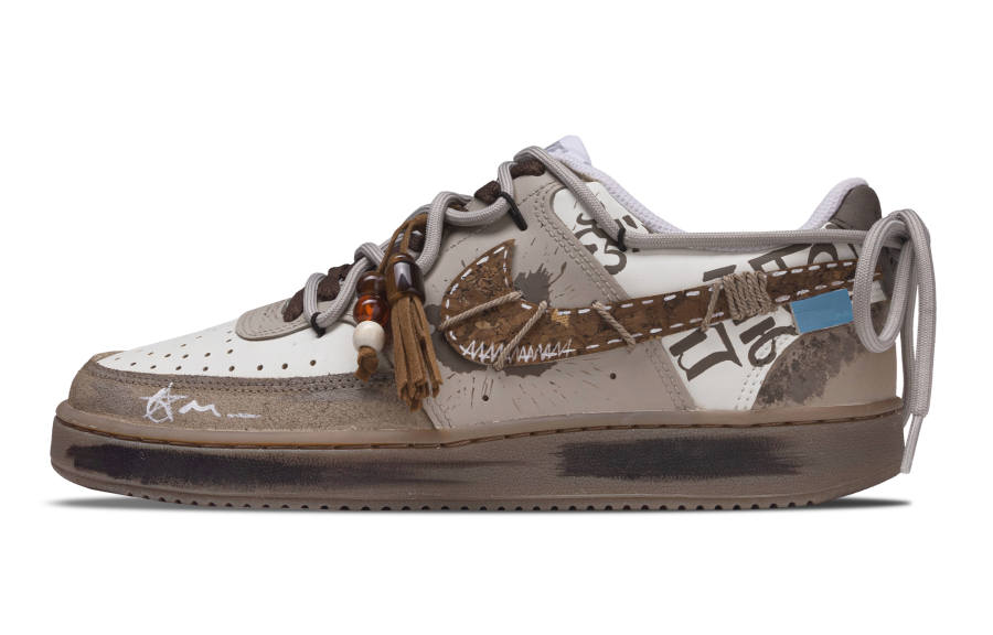 Nike Nike Court Vision Leather Abrasion Resistant Slip Resistant Low top Skateboard Shoes Men's Brown