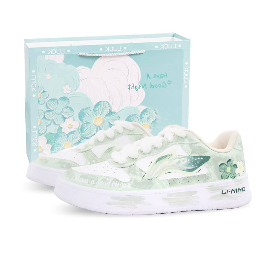 Li-Ning Li Ning Floating Boat Wear resistant And Lightweight Low top Skateboard Shoes Women's Light Green