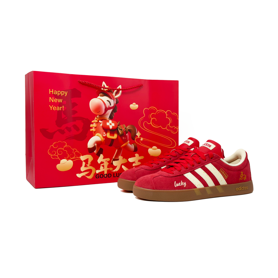 Adidas Adidas Vl Court Classic Abrasion Resistant Low top Skateboard Shoes Unisex Red