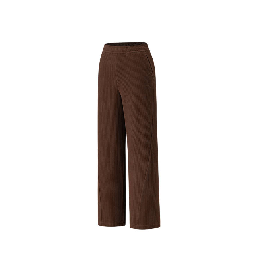 Anta Knitted Fabric Sports Pants Women's Agarwood Brown