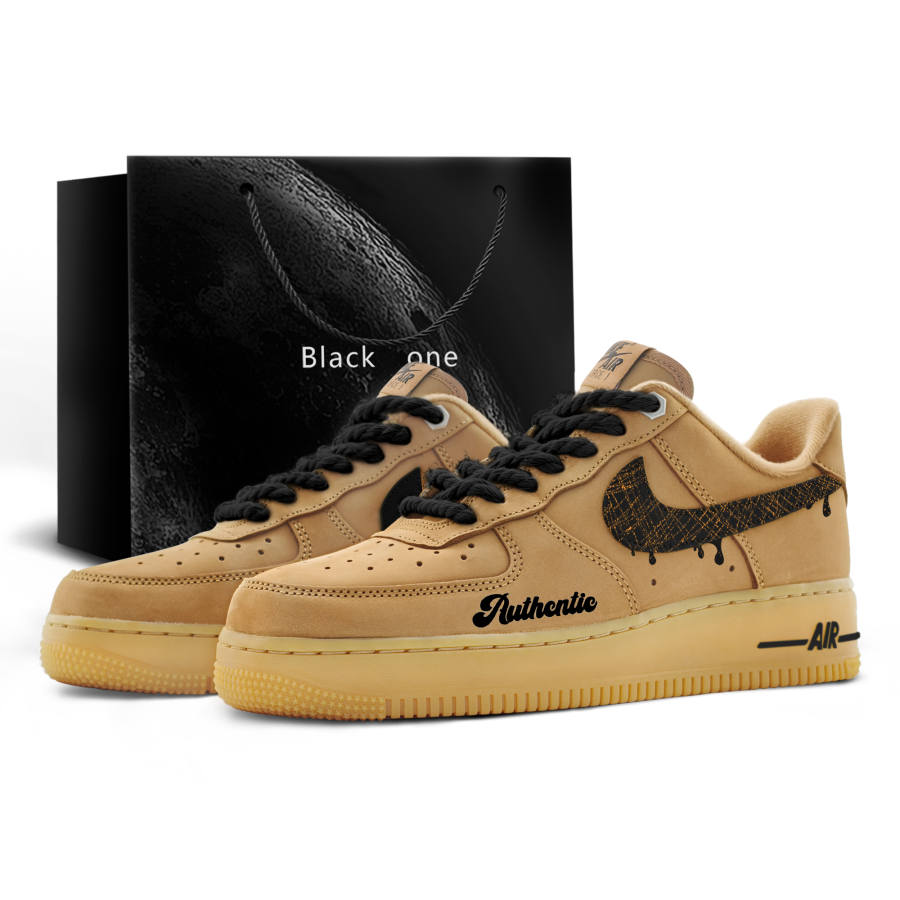 Nike Nike Air Force 1 Gilded Wheat Wave, Shopping Bag Thermal Abrasion Resistant Breathable Height Increasing Low top