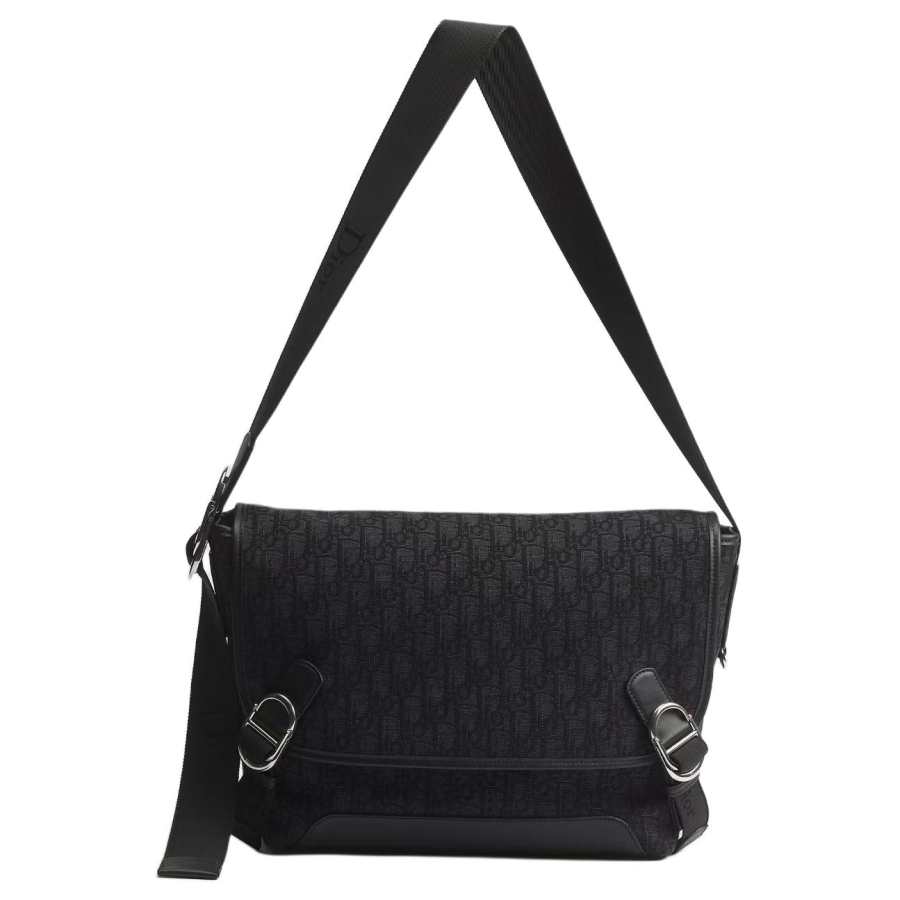 DIOR OBLIQUEJett Cotton Messenger Bag, Shoulder Bag Medium Unisex Black