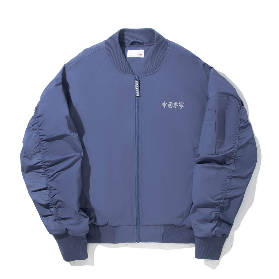 Li-Ning Li Ning Puffer Jackets Men's Crown Blue Baseball Collar Moderate Puffer Jacket