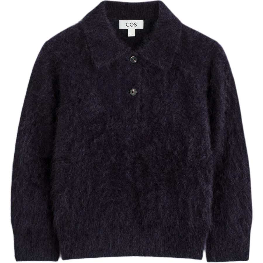 COS COS Sweaters Women's Navy Blue Pointed Collar Moderate Other