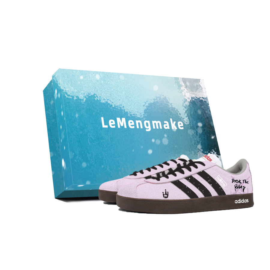 Adidas Adidas VL COURT 2.0 Lemon Joy Cushioning Abrasion Resistant Slip Resistant Low top Skateboard Shoes Unisex Black Purple