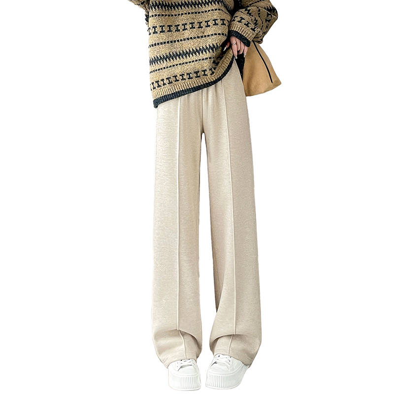 MIIOW Casual Pants Women's Thickened And Fleece Lined Wide Leg Pants