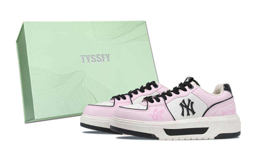 MLB Chunky Liner Dusty Pink Butterfly Box Abrasion Resistant Low top Skateboard Shoes Women's
