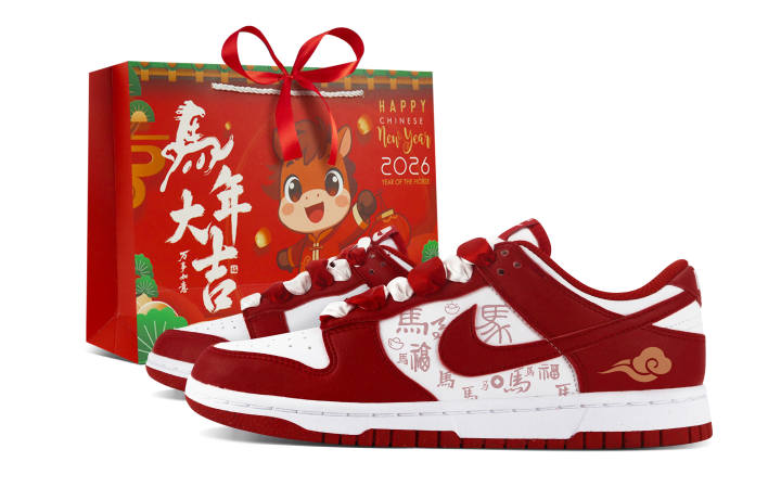 Nike Nike Dunk Low top Skateboard Shoes Red Teenagers