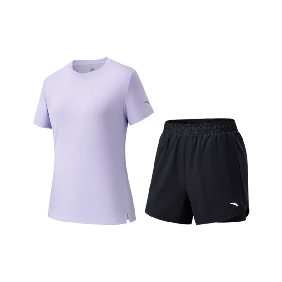 Anta Variety Training Collection Fitness Set Women's Cool Purple/Basic Black