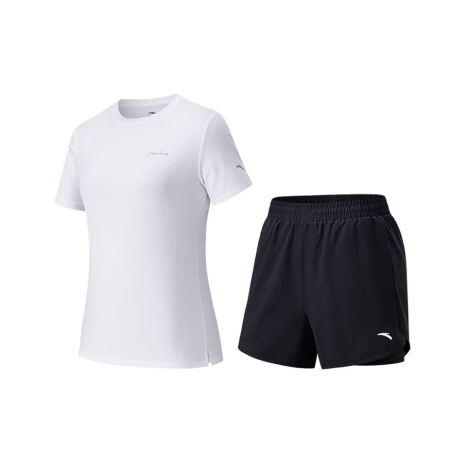 Anta Variety Training Collection Fitness Set Women's Snowflake White/Basic Black