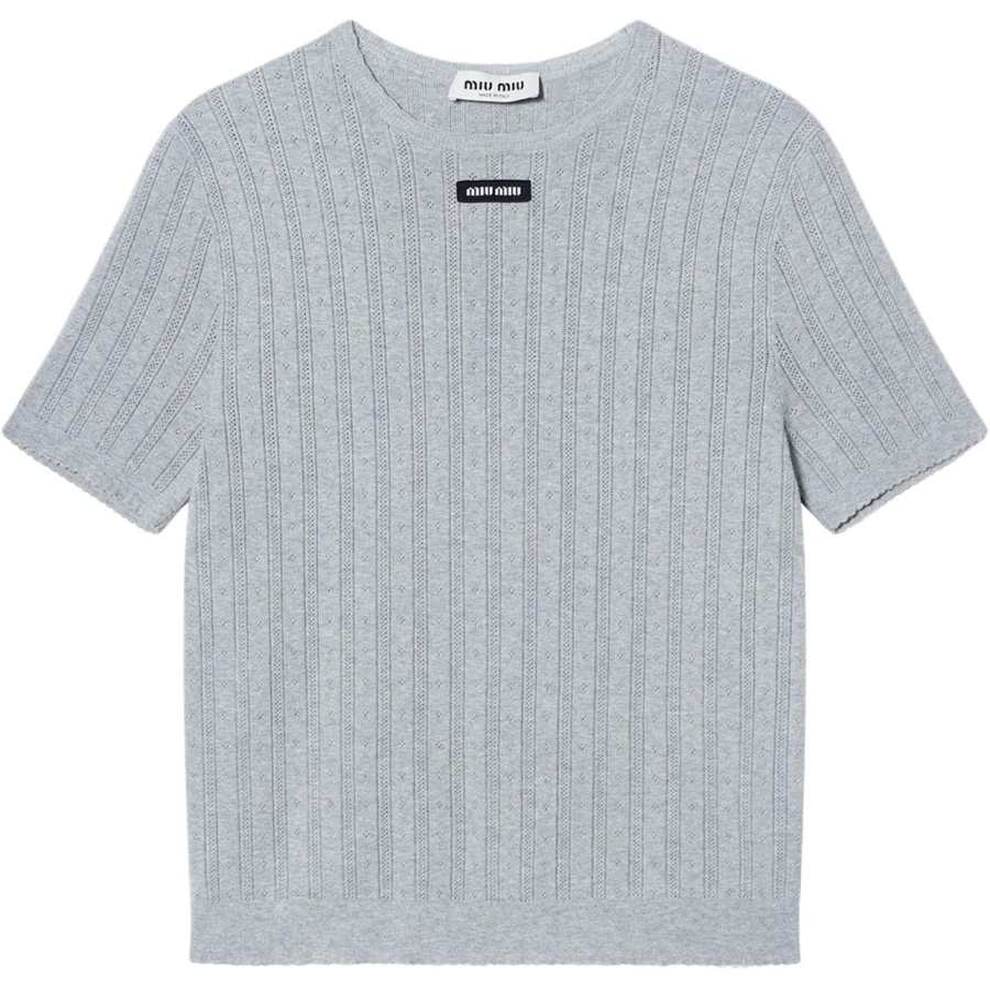 MIU MIU Knitwear Women's Gray Crew Neck Moderate