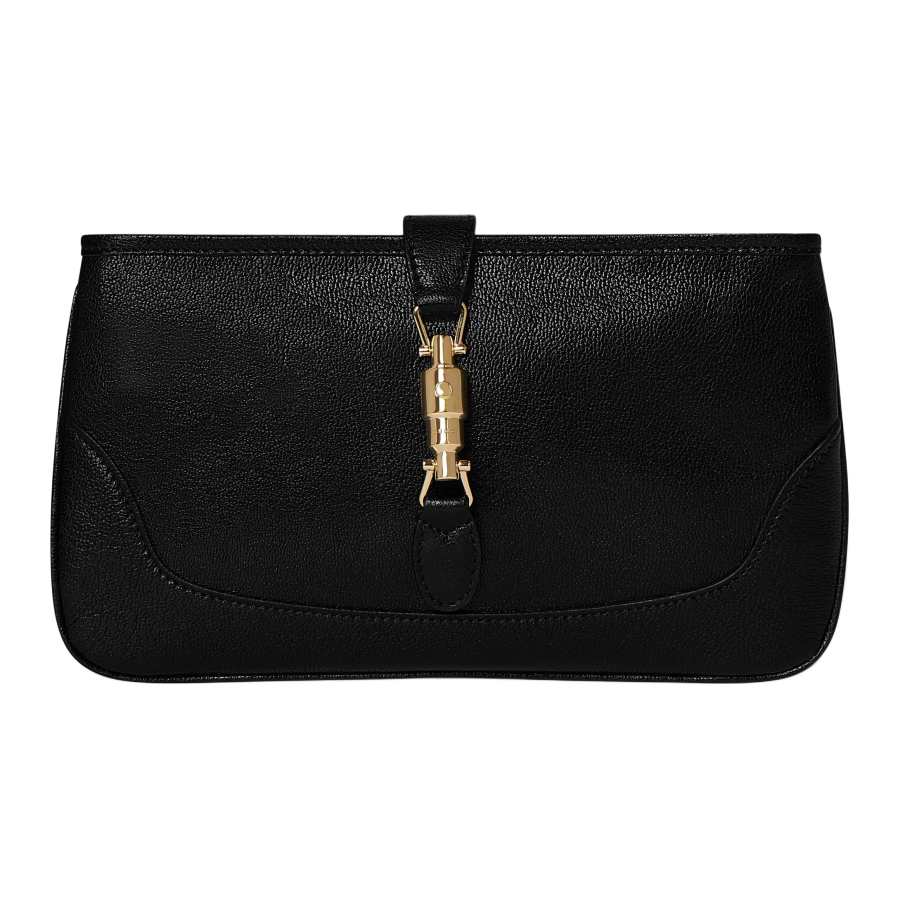 GUCCI Jackie 1961 Soft Grain Sheepskin Clutch Small Women's Black