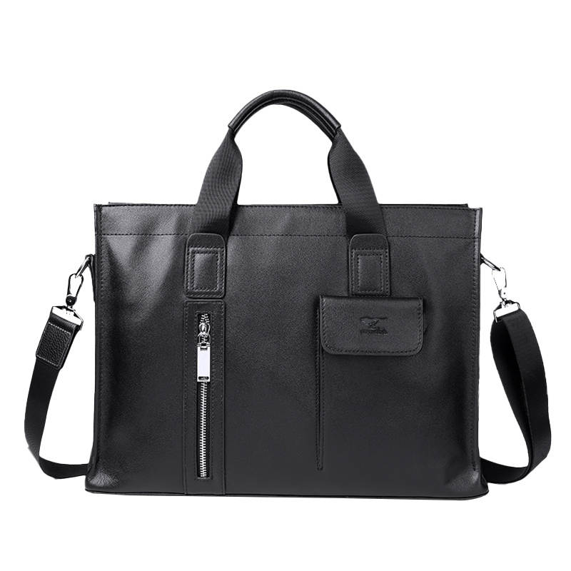 SEPTWOLVES Business Commuting Synthetic Leather One Shoulder Handbag Regular Men's Black