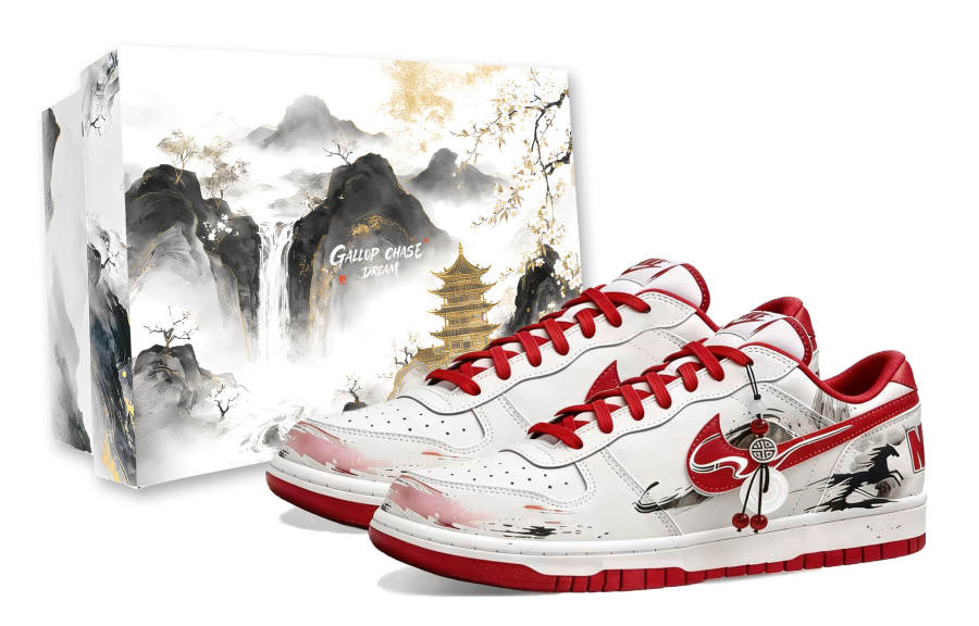 Nike Nike Big Enchanted Realm, Danju Stunning, Special Packaging Low top Skateboard Shoes Men's Red White