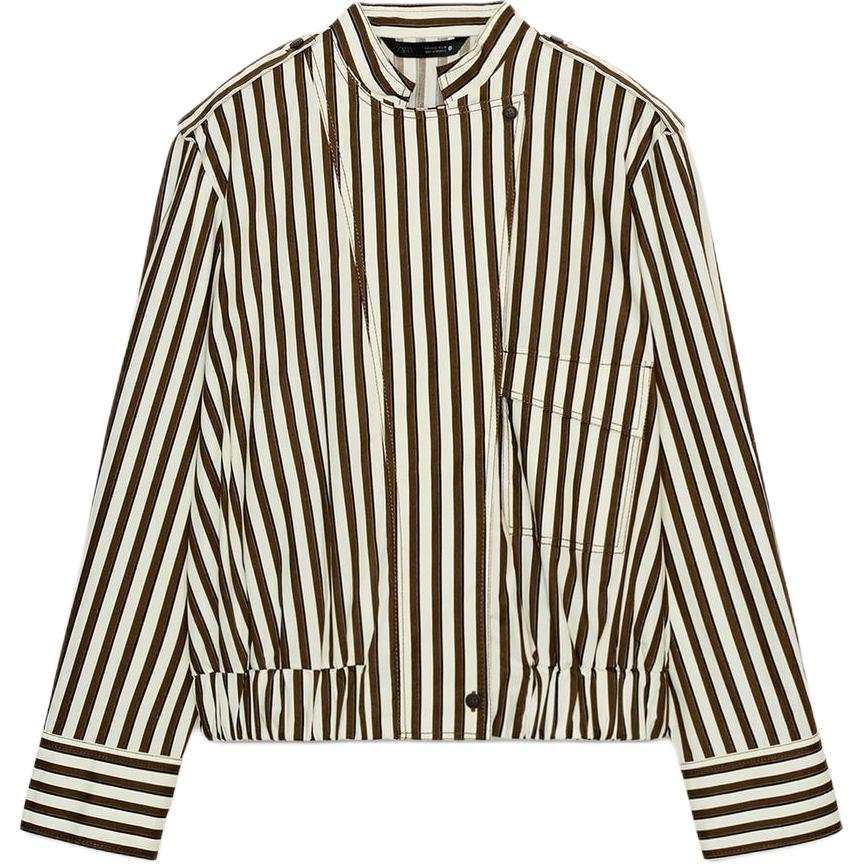 ZARA ZW Shirts Women's Stripes Half Turtleneck Moderate