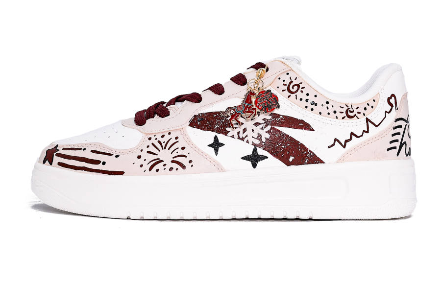 Anta Easy Slip Resistant Abrasion Resistant Low top Skateboard Shoes Unisex Burgundy
