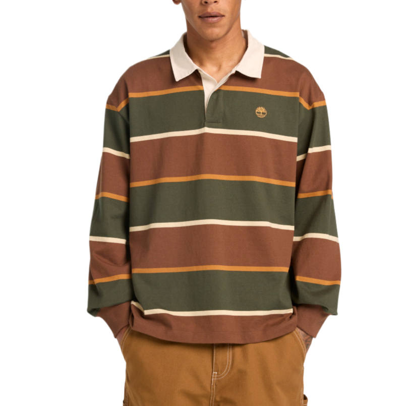 Timberland Polo Shirts Unisex Brown Polo Collar Moderate Straight Fit