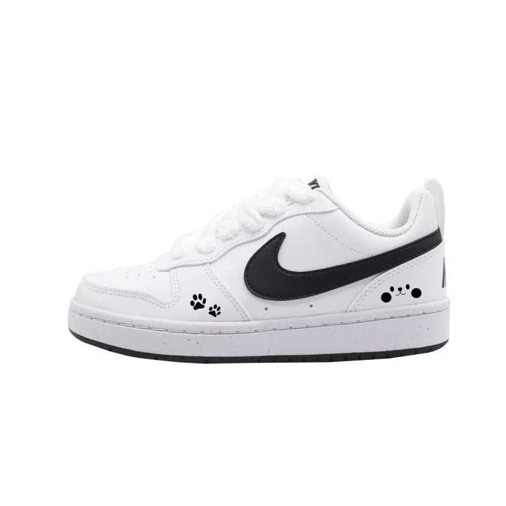 Nike Nike Court Borough Black White Bear Coverage Height Increasing Abrasion Resistant