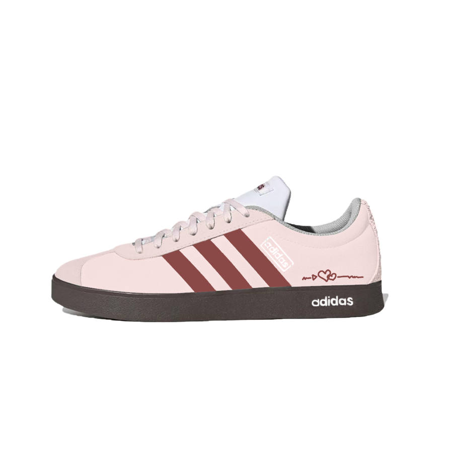 Adidas Adidas VL COURT 2.0 Lemon Joy Cushioning Abrasion Resistant Slip Resistant Low top Skateboard Shoes Unisex Pink