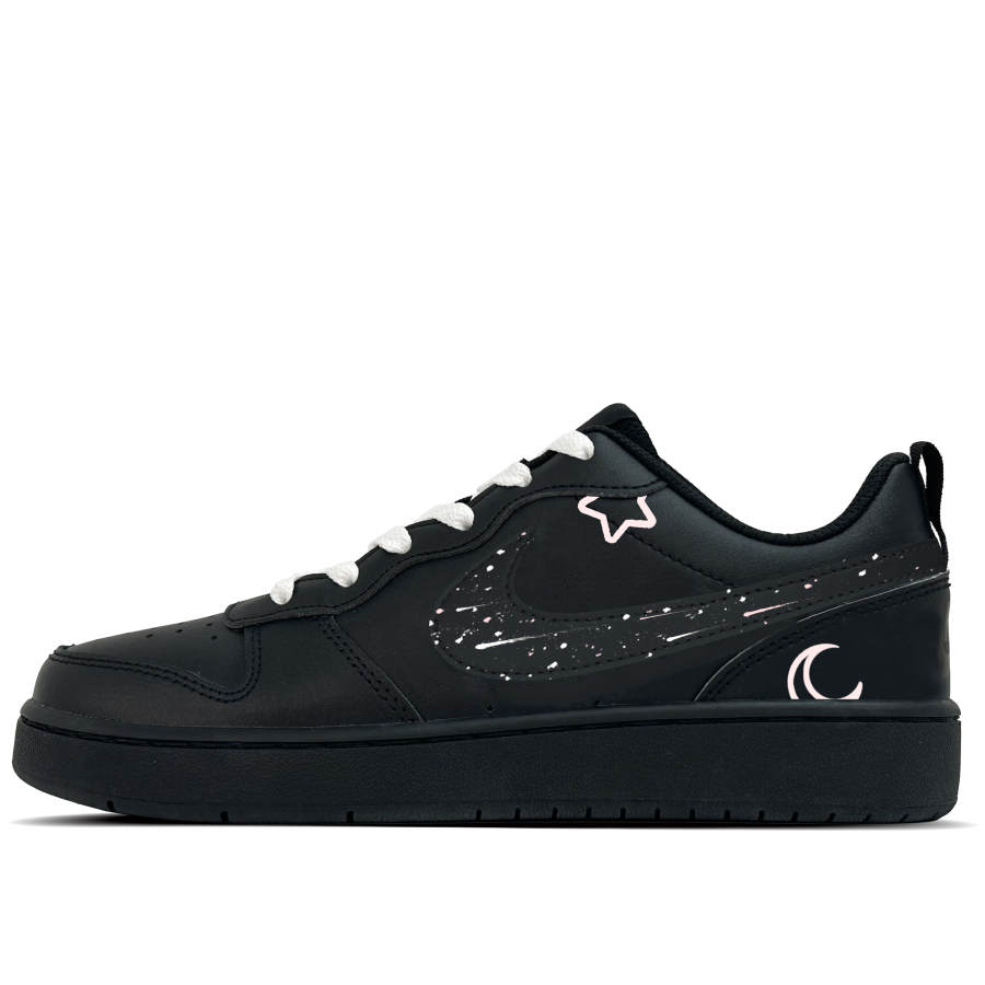 Nike Nike Court Borough Starry Night Leather Abrasion Resistant Slip Resistant Kids' Skateboarding Shoes Teenagers