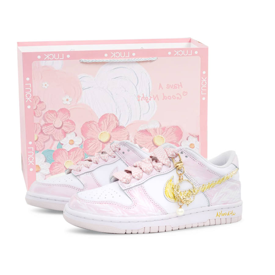 Nike Nike Dunk Pink Gold Rule, Shopping Bag Abrasion Resistant Slip Resistant Low top Skateboard Shoes Pink Purple