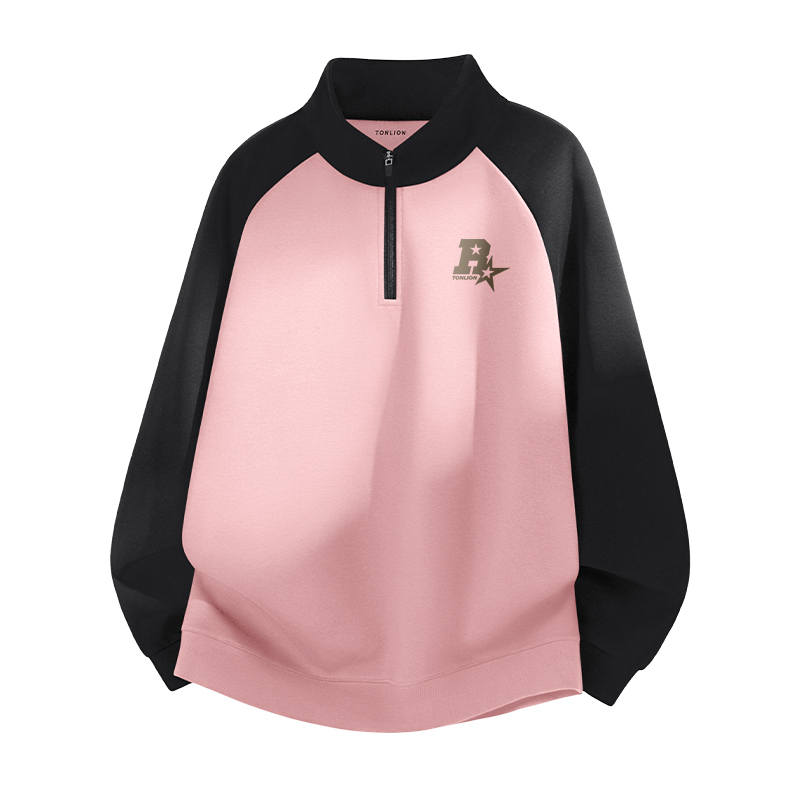 Tonlion Sweatshirts Unisex Stand Collar Moderate