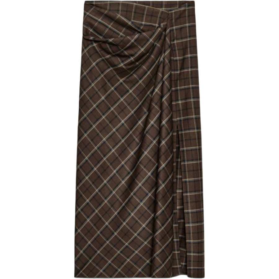 ZARA Casual Long Skirts Women's Brown Moderate Long Skirt Other