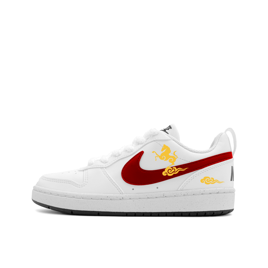 Nike Nike Court Borough Horse Steps On Auspicious Clouds Abrasion Resistant Kids' Skateboarding Shoes Red Teenagers