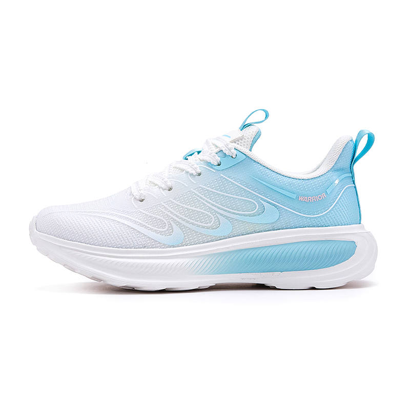 Warrior Cushioning Height Increasing Abrasion Resistant Lightweight Low top Running Shoes Women's White Blue