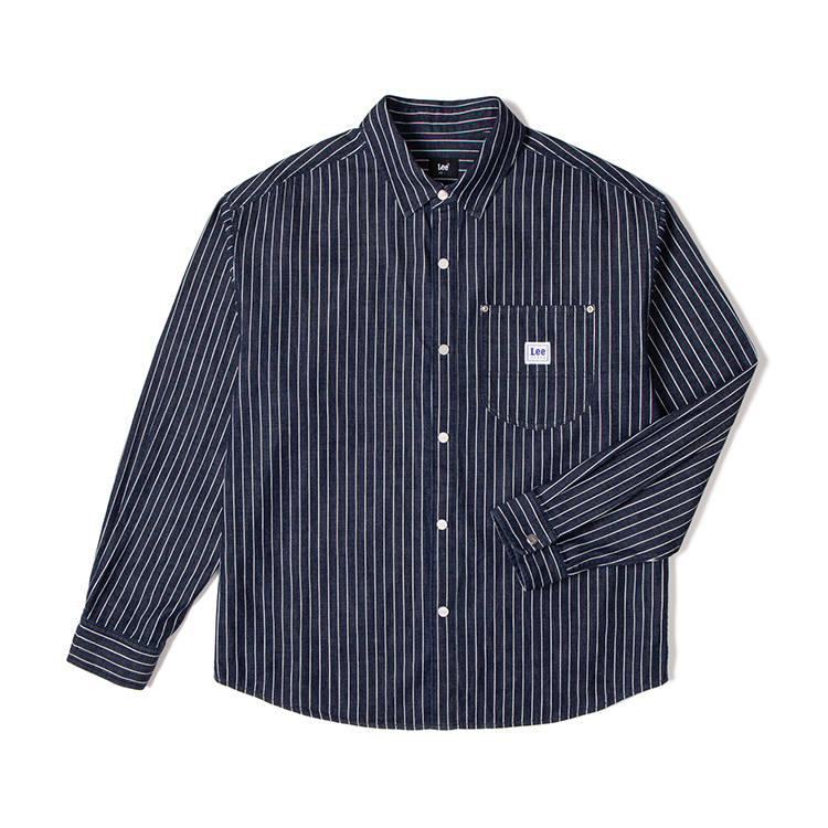 Lee Lee Shirts Men's Lapel Moderate Denim