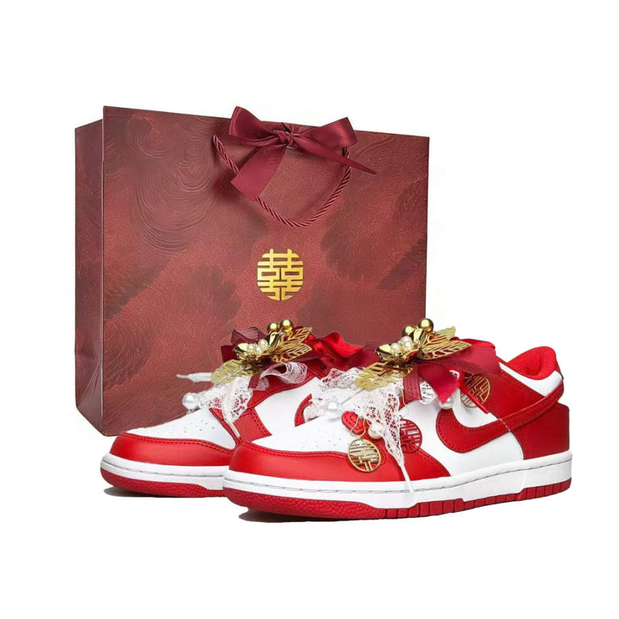 Nike Nike Dunk Yu Sheng 3.0 Gift Bag Edition Wear resistant And Lightweight Low top Skateboard Shoes Unisex Red