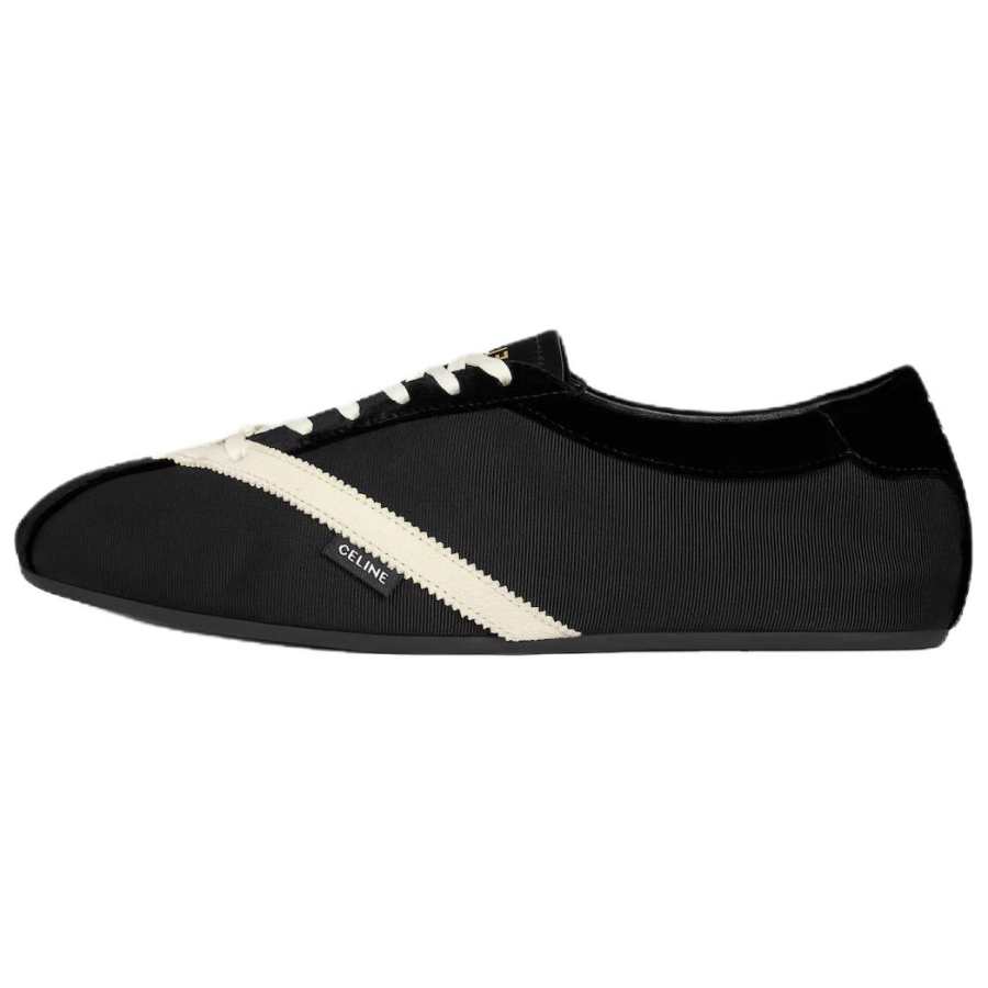 CELINE Flat Low top Casual Shoes Women's Black & White