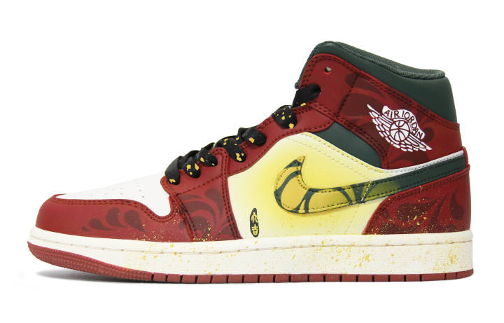 Jordan Jordan Air Jordan 1 Walking Planet, Auspicious Clouds Gather Leather Cushioning, Wear Resistant Mid top