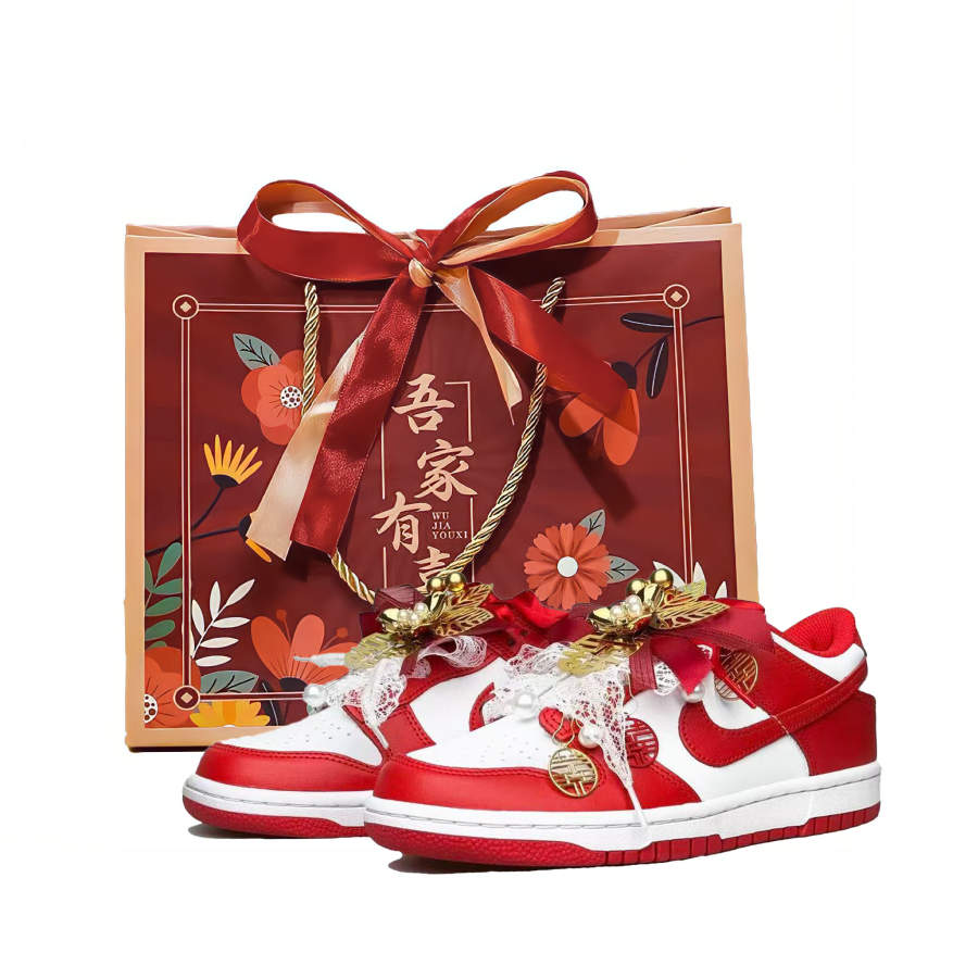 Nike Nike Dunk Residual Life 2.0 Shopping Bag Wear resistant And Lightweight Low top Skateboard Shoes Unisex Red
