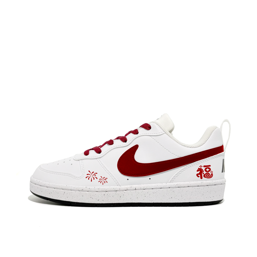 Nike Nike Court Borough Immediate Blessing Arrives Abrasion Resistant Kids' Skateboarding Shoes Red Teenagers