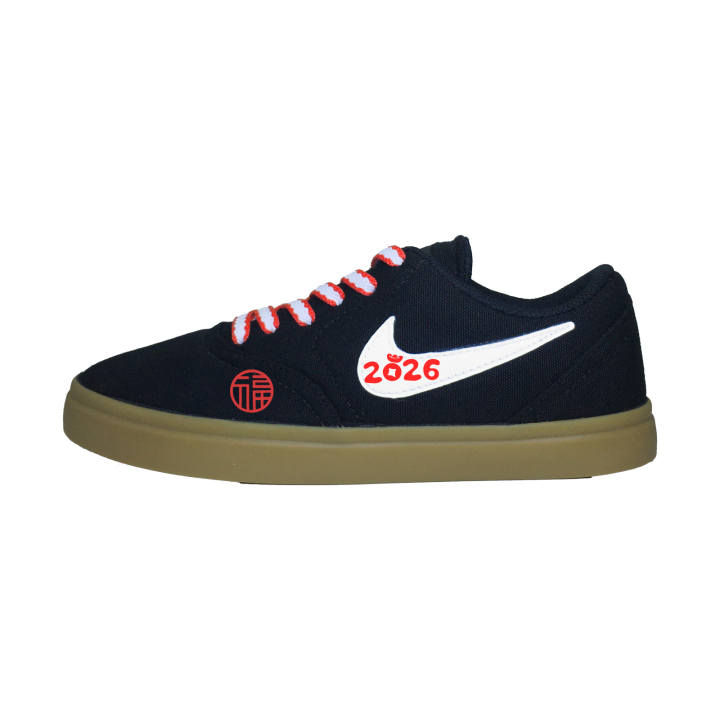 Nike Nike SB Check Blessing Arrives Abrasion Resistant Breathable Slip Resistant Low top Kids' Skateboarding Shoes White