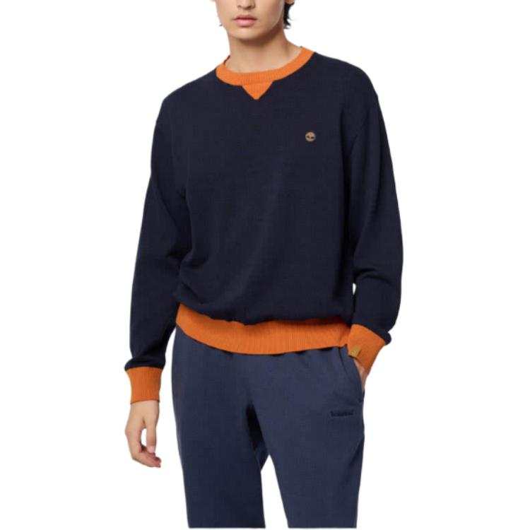 Timberland Sweatshirts Unisex Blue Crew Neck Moderate