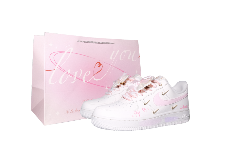 Nike Nike Air Force Love In The Sky With Butterflies Low top Skateboard Shoes Women's Pink