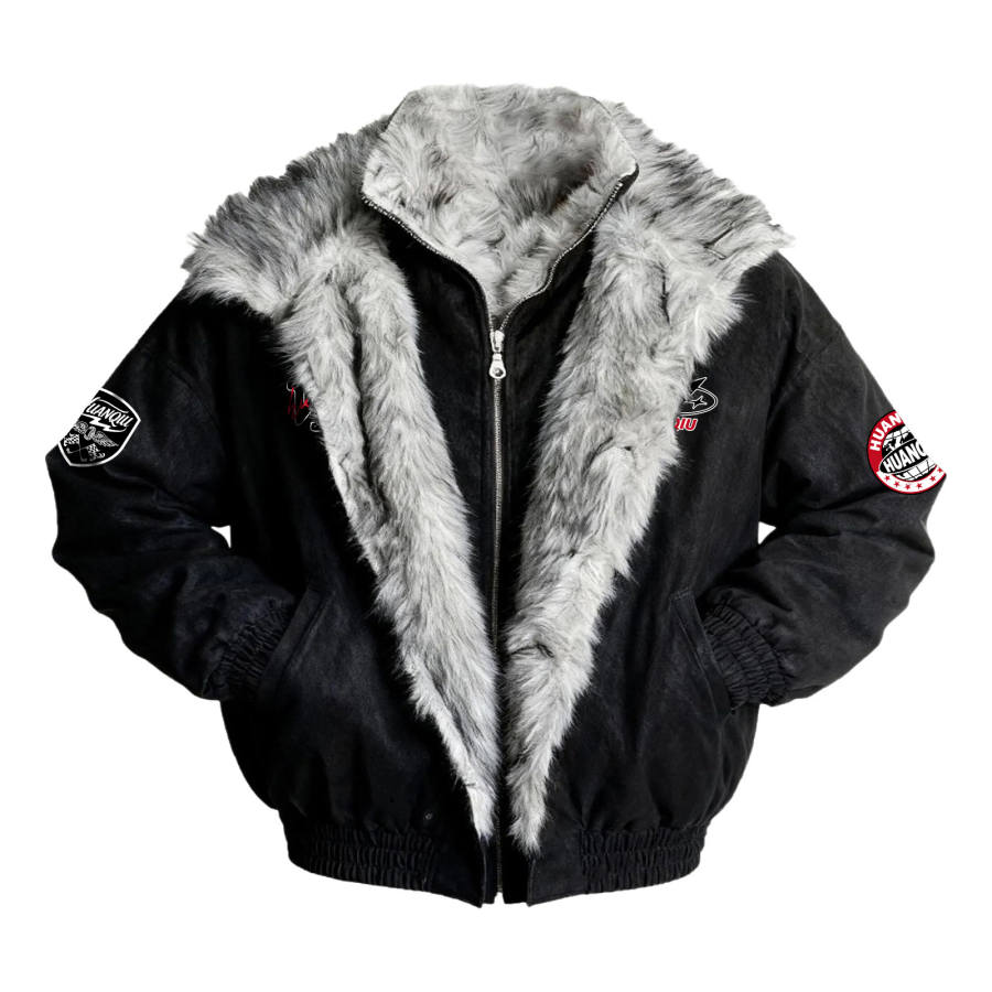 HUANQIU Puffer Jackets Unisex Lapel Thickened