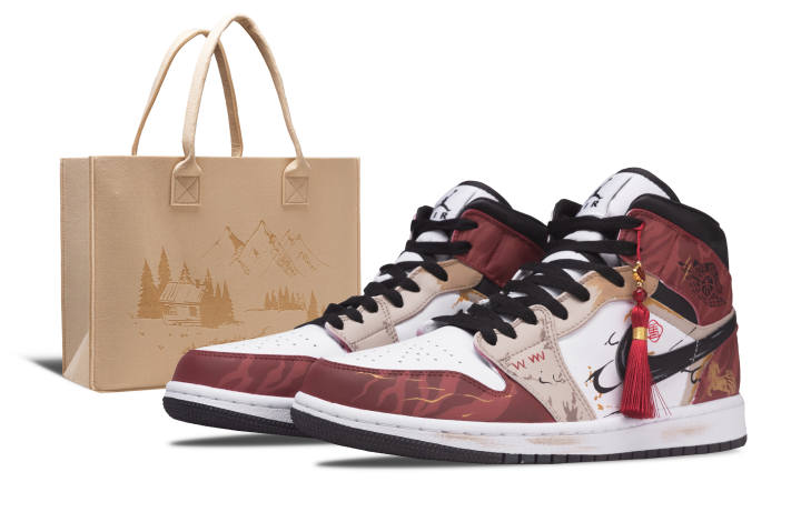 Jordan Jordan Air Jordan 1 Sky Horse Riding On Clouds, Shopping Bag Included Leather Abrasion Resistant High top