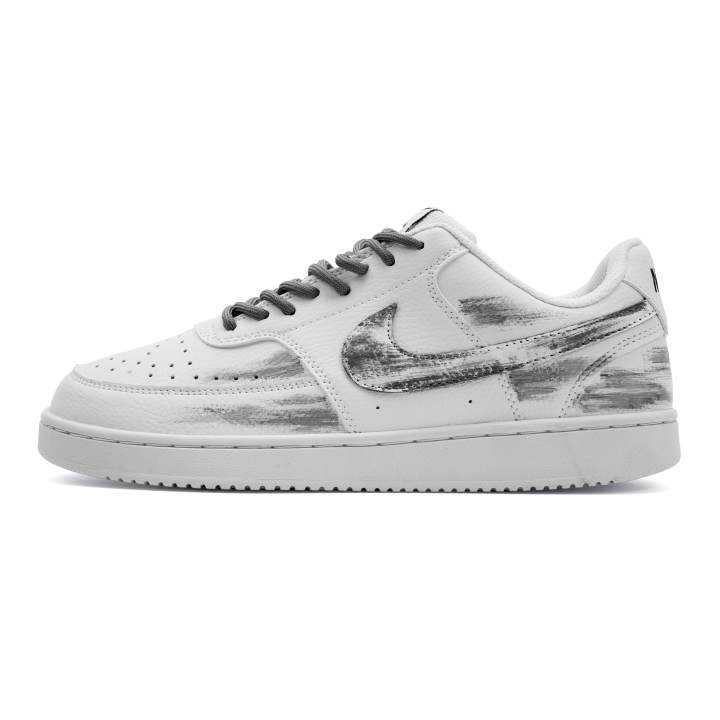 Nike Nike Court Vision Gray Track Cushioning Abrasion Resistant Breathable Slip Resistant Low top Skateboard Shoes Unisex