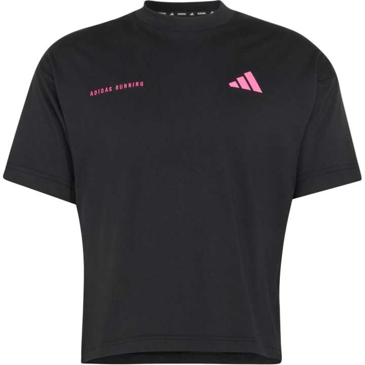 Adidas Adidas Running T Shirts Unisex Black/Bright Pink Moderate